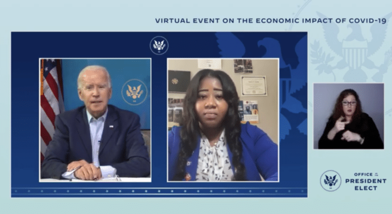 Jessica Gavin of Local 834 Talks with President Biden