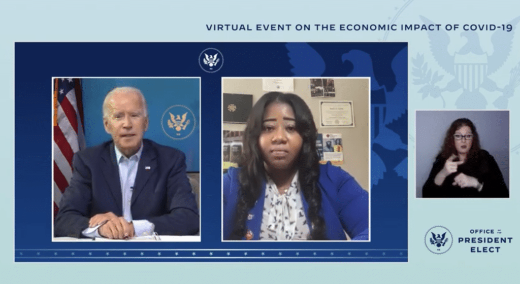Jessica Gavin of Local 834 Talks with President Biden